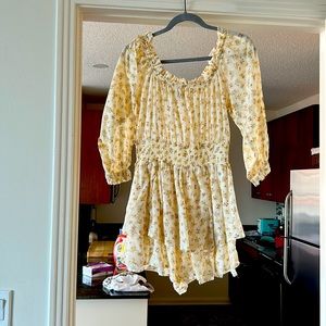 American eagle romper. Pale yellow. Medium, tall.